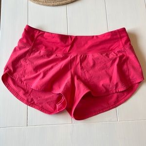 Lululemon pink speed up shorts! Barely worn!